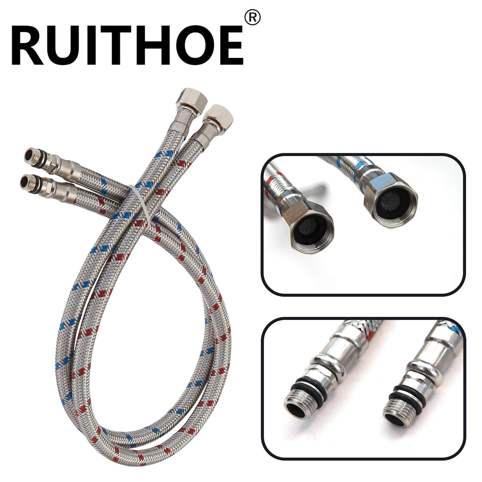 2 Piece 24-Inch Long Faucet Co - Flexible Hose Braided reseña y precio