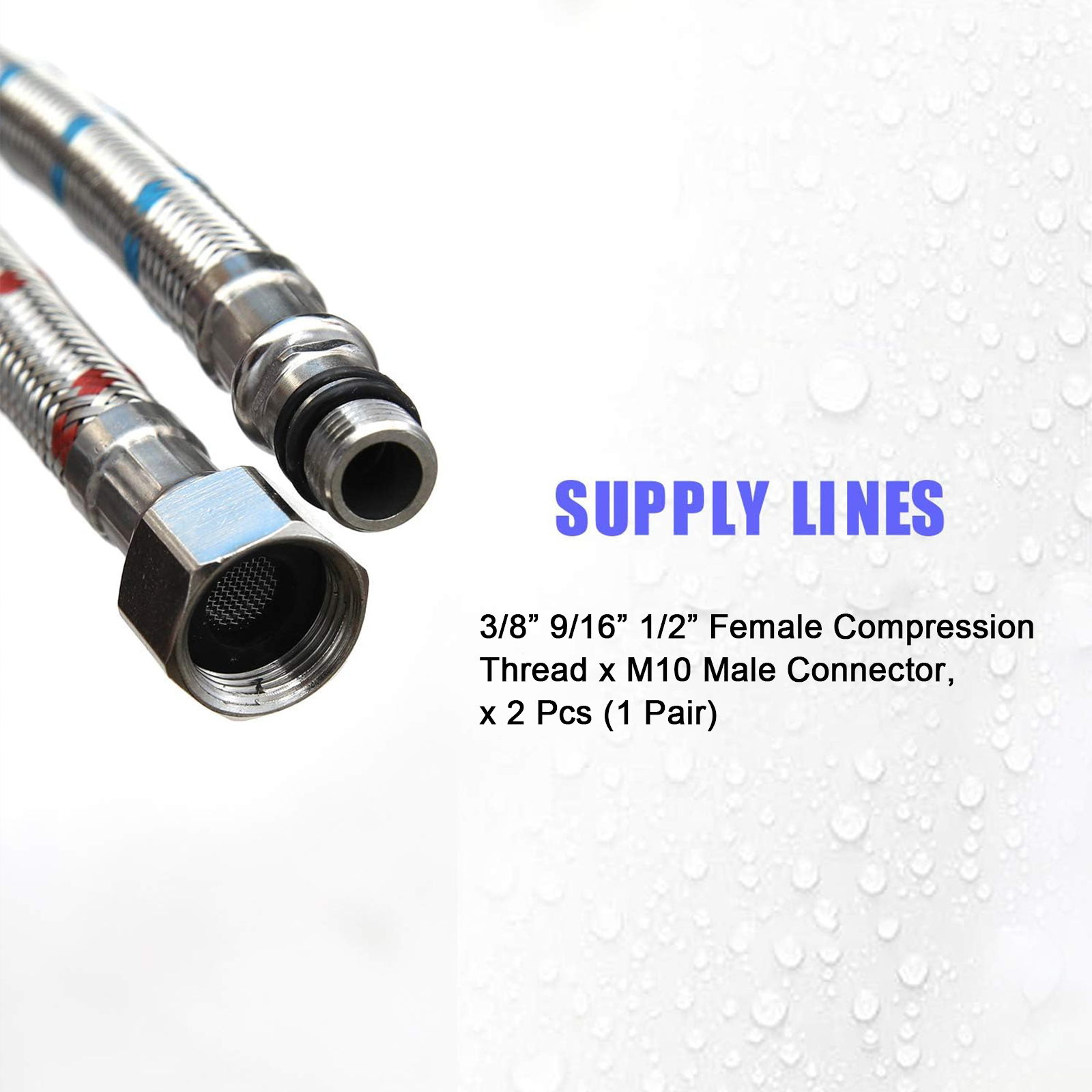2 Piece 24-Inch Long Faucet Co - Flexible Hose Braided reseña y precio