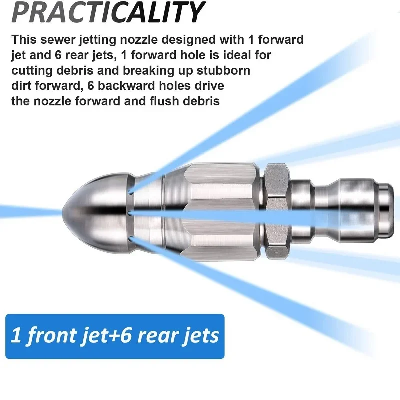 Water Jet High Pressure Spraye - Drain Pipe Clip reseña y precio