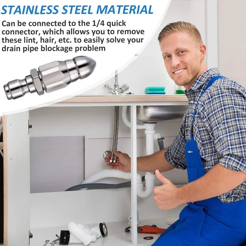 Water Jet High Pressure Spraye - Drain Pipe Clip reseña y precio
