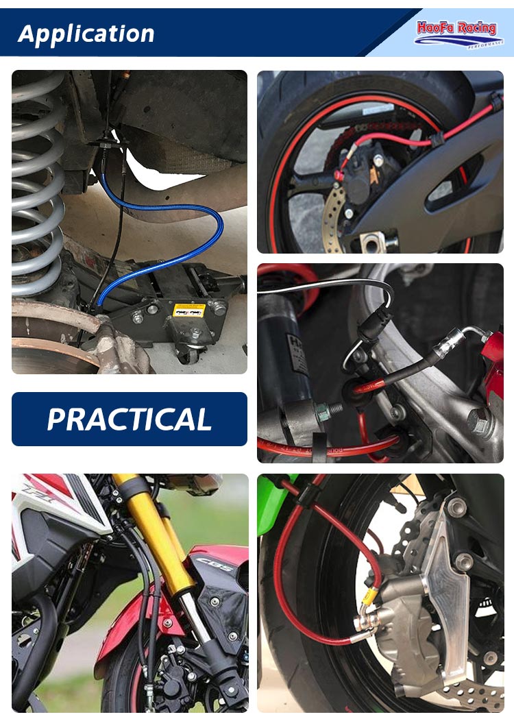 AN3 Motorcycle PTFE Brake Line - Flexible Hose Braided reseña y precio