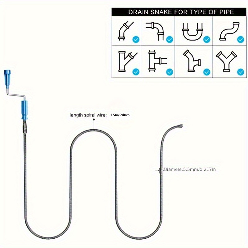 Telescopic Handle Flexible Ste - Drain Snake Flexible reseña y precio