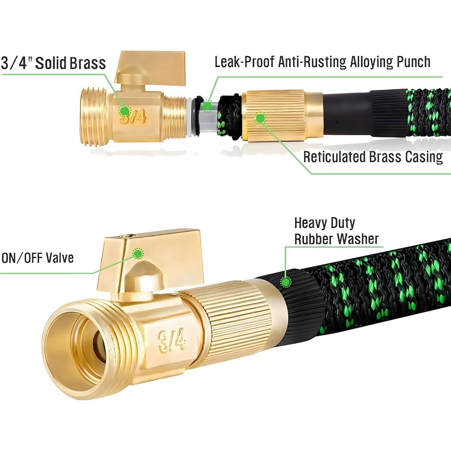 Non-Expandable Garden Hose wit - Flexible Hose Braided reseña y precio