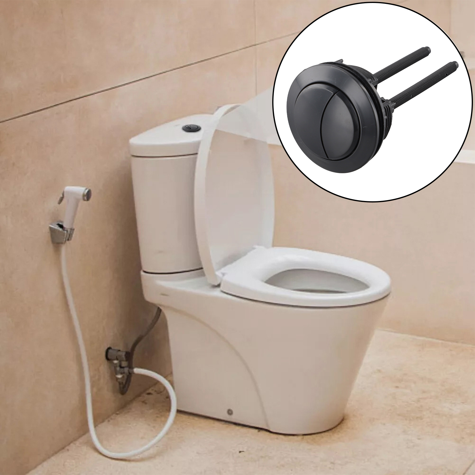 Black Toilet Flush Button 38mm - Toilet Fill Valve reseña y precio