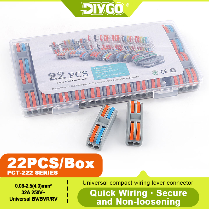 DIY GO 22PCS Lever Wire Connec - Push Fit Connector reseña y precio