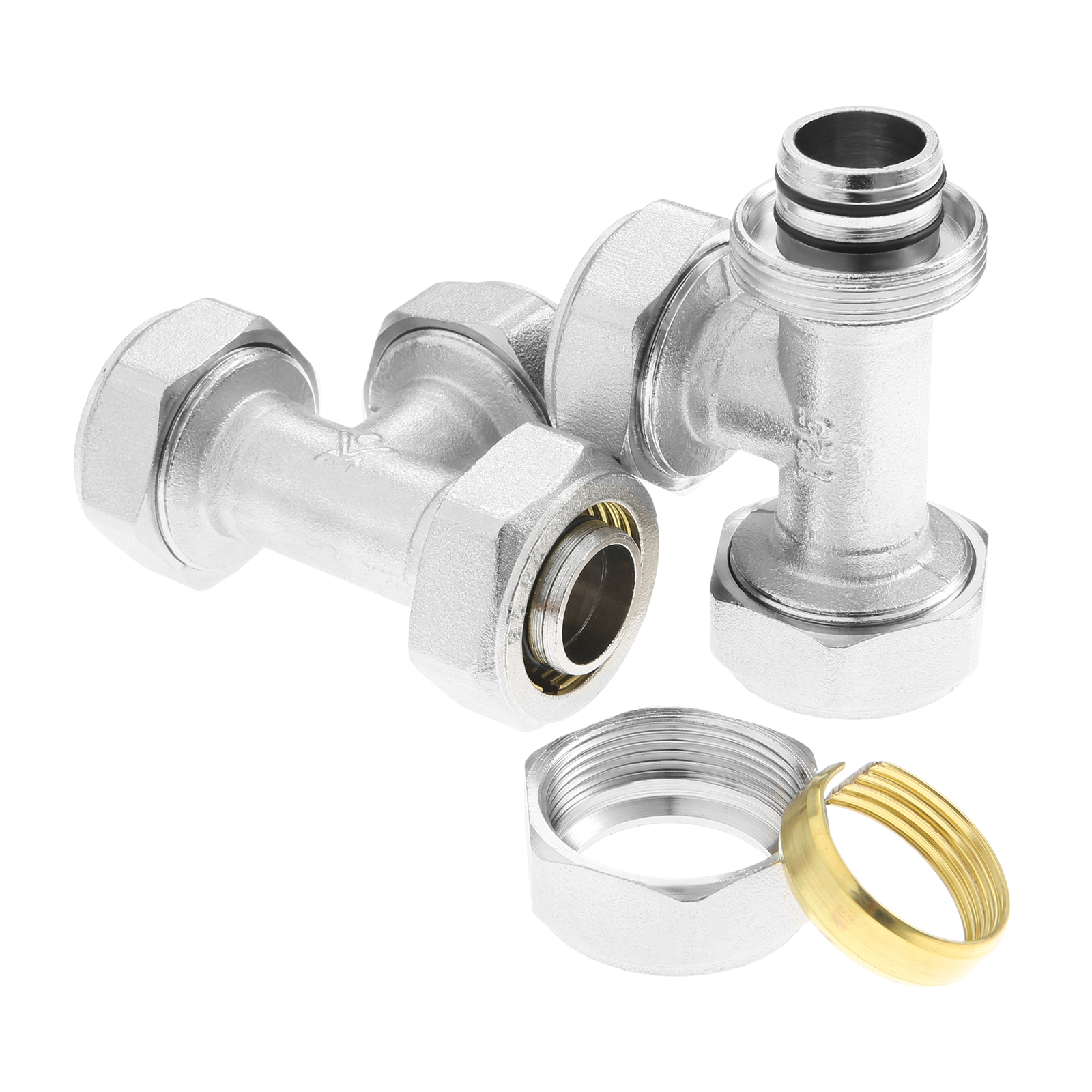 2Pcs 3/4’’ Tee Air Line Fittin - Compression Fitting Brass reseña y precio