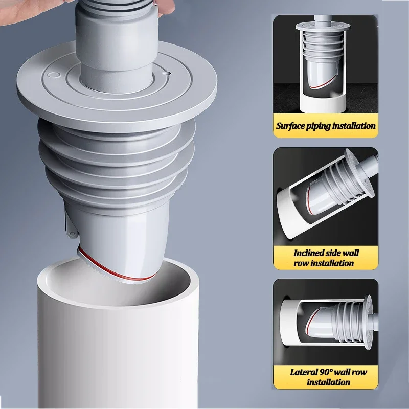 Silicone Bathroom Sewer Seal R - Drain Pipe Clip reseña y precio